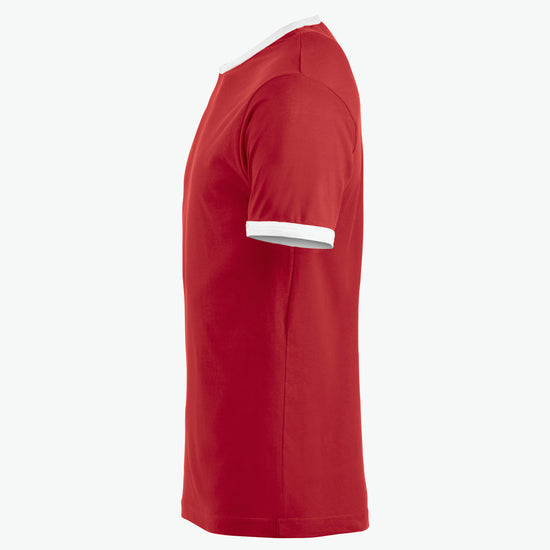 Clique Nome T-shirt - Rood/Wit T-Shirt Clique