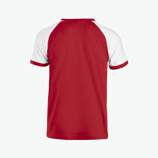 Clique Raglan Tee - Rood/Wit T-Shirt Clique