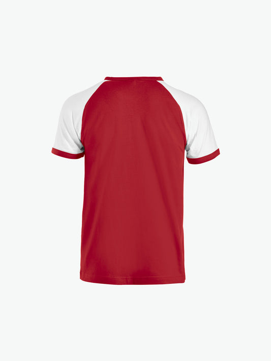 Clique Raglan Tee - Rood/Wit T-Shirt Clique