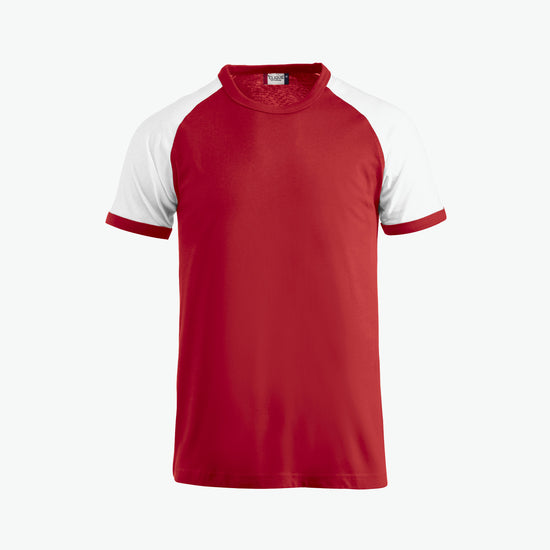 Clique Raglan Tee - Rood/Wit T-Shirt Clique XS
