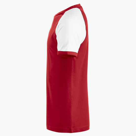Clique Raglan Tee - Rood/Wit T-Shirt Clique