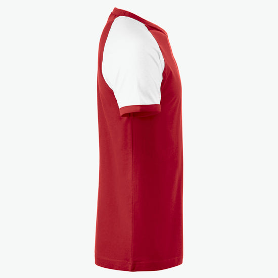 Clique Raglan Tee - Rood/Wit T-Shirt Clique