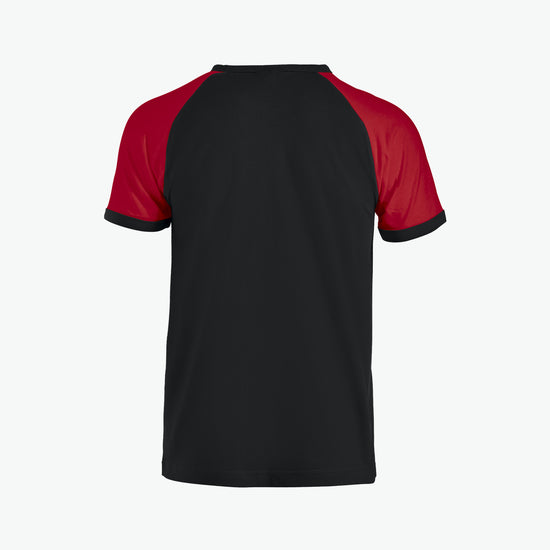 Clique Raglan Tee - Zwart/Rood T-Shirt Clique