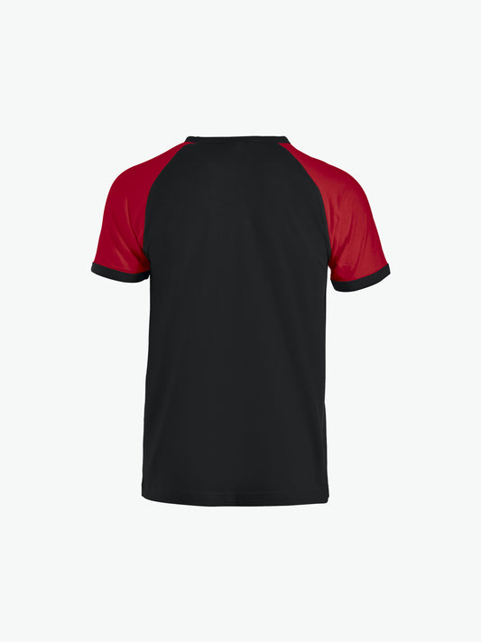 Clique Raglan Tee - Zwart/Rood T-Shirt Clique