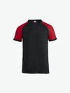 Clique Raglan Tee - Zwart/Rood T-Shirt Clique XS