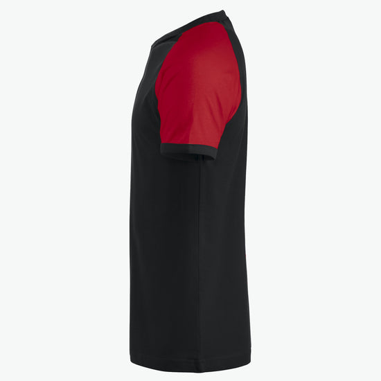Clique Raglan Tee - Zwart/Rood T-Shirt Clique