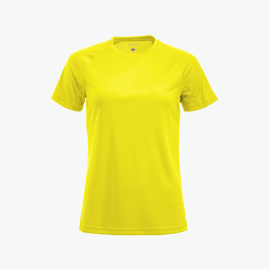 Clique Premium Active-T Women - Signaalgeel T-Shirt Dames Clique S