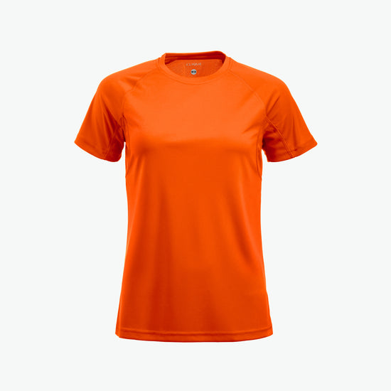 Clique Premium Active-T Women - Signaaloranje T-Shirt Dames Clique S