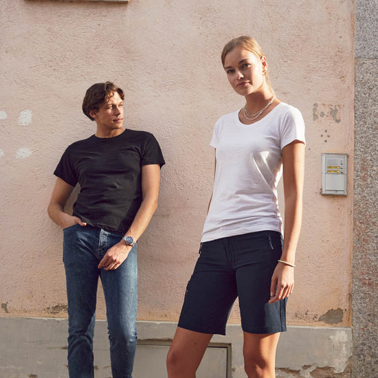 Clique Slub-T Women - Blauwmelange T-Shirt Dames Clique