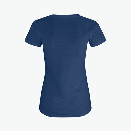 Clique Slub-T Women - Blauwmelange T-Shirt Dames Clique