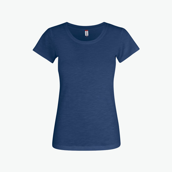 Clique Slub-T Women - Blauwmelange T-Shirt Dames Clique XS
