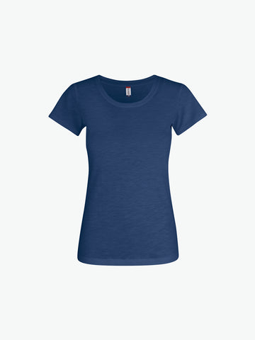 Clique Slub-T Women - Blauwmelange T-Shirt Dames Clique XS