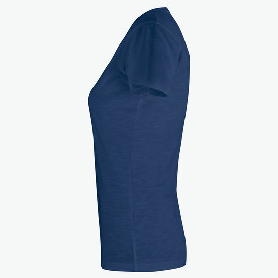 Clique Slub-T Women - Blauwmelange T-Shirt Dames Clique