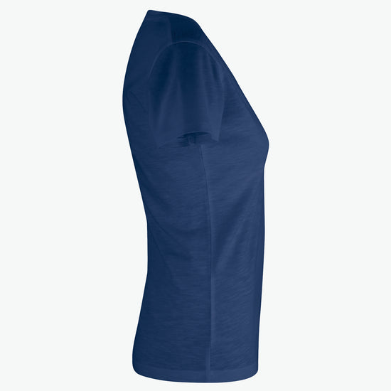Clique Slub-T Women - Blauwmelange T-Shirt Dames Clique
