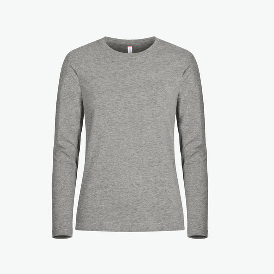 Clique Premium Fashion-T LS Women - Grijsmelange T-Shirt Dames Clique XS