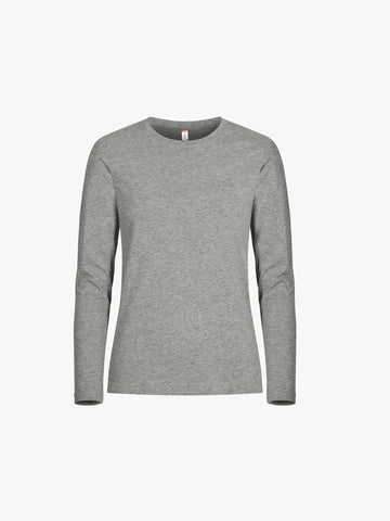 Clique Premium Fashion-T LS Women - Grijsmelange T-Shirt Dames Clique XS