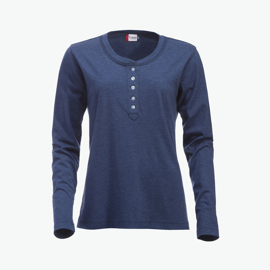 Clique Orlando - Blauwmelange T-Shirt Dames Clique S