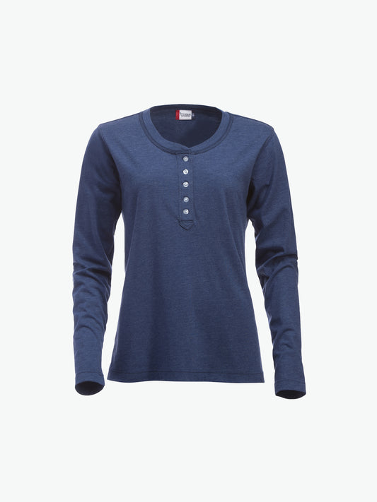 Clique Orlando - Blauwmelange T-Shirt Dames Clique S
