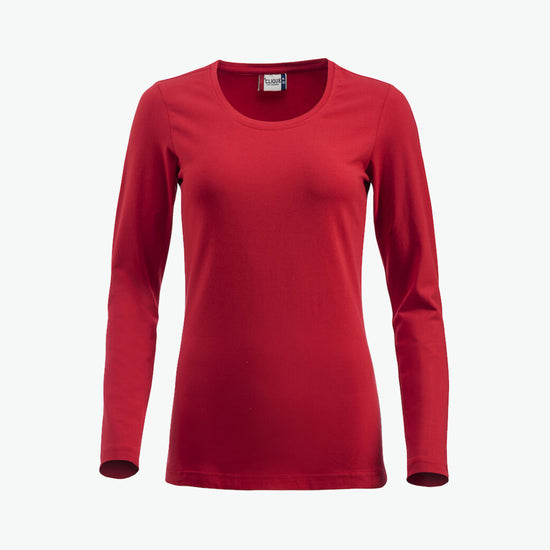 Clique Carolina L/S - Rood T-Shirt Dames Clique S
