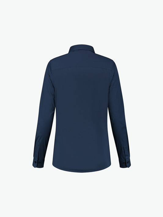 Santino Falco Ladies Shirt - Blauw Overhemd Dames Santino