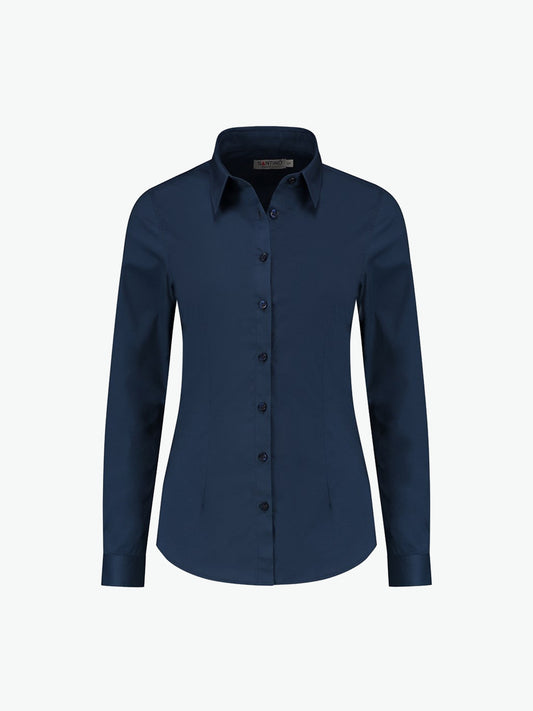 Santino Falco Ladies Shirt - Blauw Overhemd Dames Santino XS