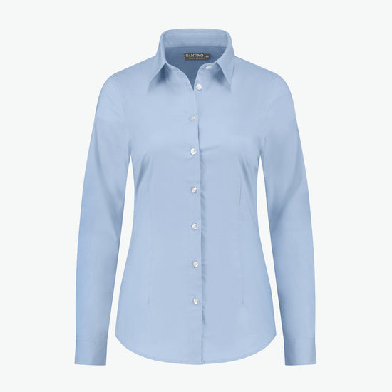 Santino Falco Ladies Shirt - Licht Blauw Overhemd Dames Santino XS