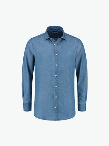 Santino Felix Shirt - Washed Denim Overhemd Santino S