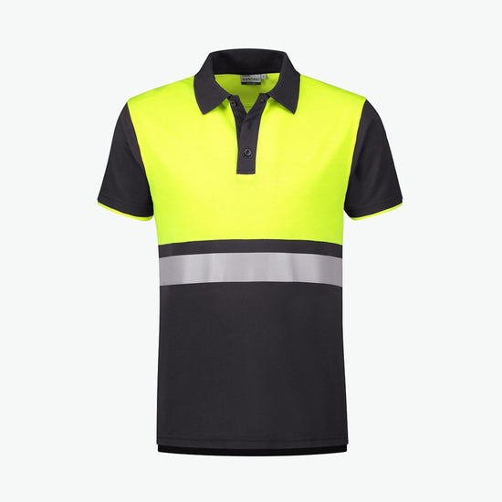 Santino Hamburg Poloshirt - Grijs / Fluor Geel Polo Santino S