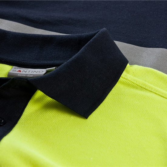 Santino Hamburg Poloshirt - Grijs / Fluor Geel Polo Santino