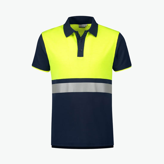Santino Hamburg Poloshirt - Navy / Fluor Geel Polo Santino S