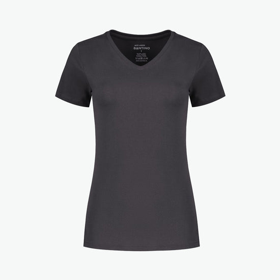 Santino Jazz Ladies V-neck T-shirt - Grijs T-Shirt Dames Santino XS