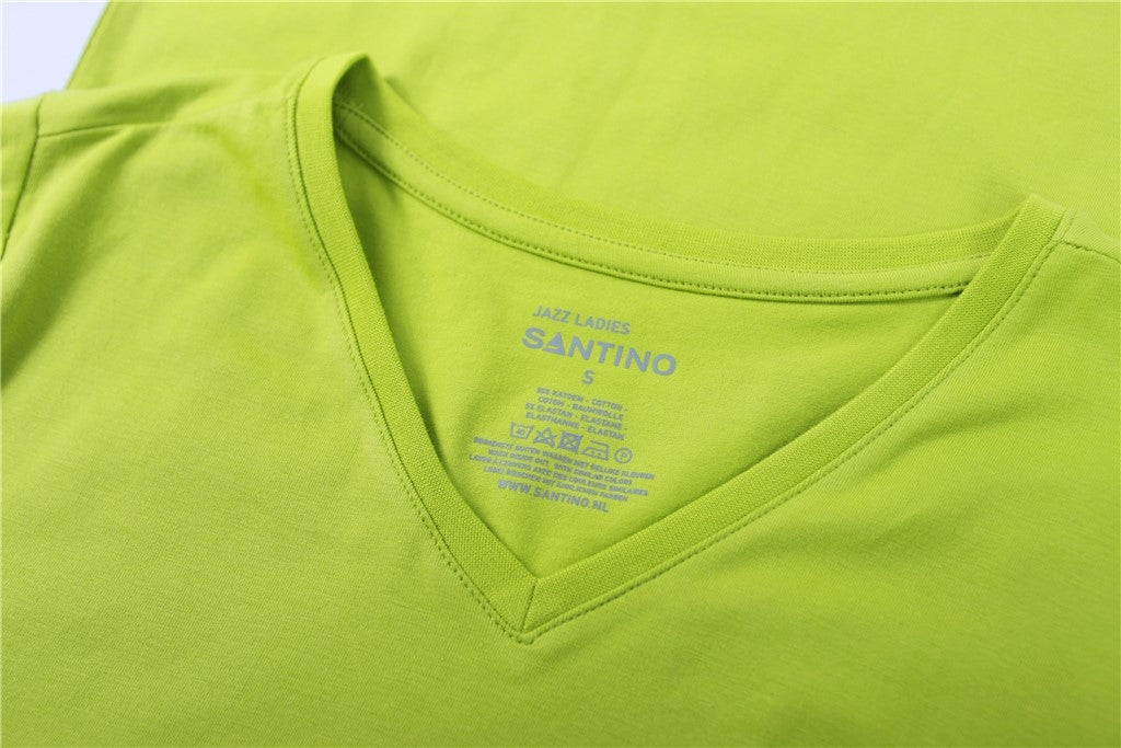 Santino Jazz Ladies V-neck T-shirt - Blauw T-Shirt Dames Santino