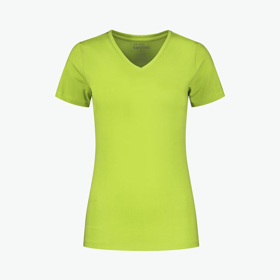 Santino Jazz Ladies V-neck T-shirt - Lime T-Shirt Dames Santino XS