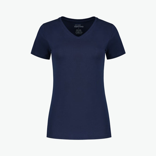 Santino Jazz Ladies V-neck T-shirt - Navy T-Shirt Dames Santino XS