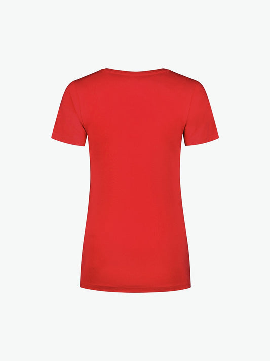 Santino Jazz Ladies V-neck T-shirt - Rood T-Shirt Dames Santino