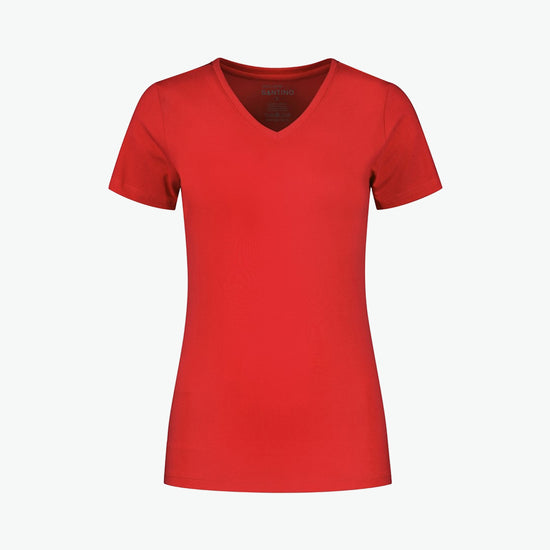 Santino Jazz Ladies V-neck T-shirt - Rood T-Shirt Dames Santino XS