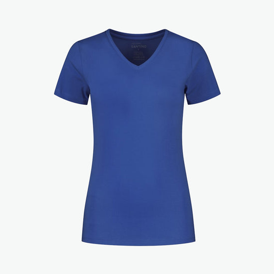Santino Jazz Ladies V-neck T-shirt - Blauw T-Shirt Dames Santino XS
