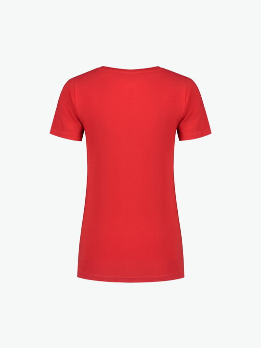 Santino Jive Ladies C-neck T-shirt - Rood T-Shirt Dames Santino