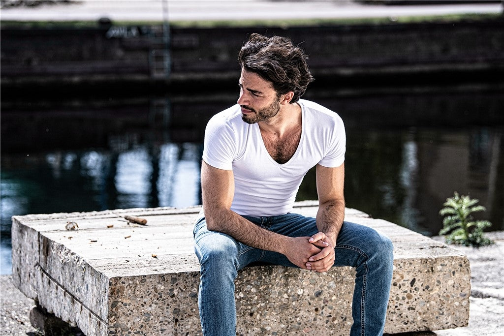 Santino Jort V-neck T-shirt - Wit T-Shirt Santino