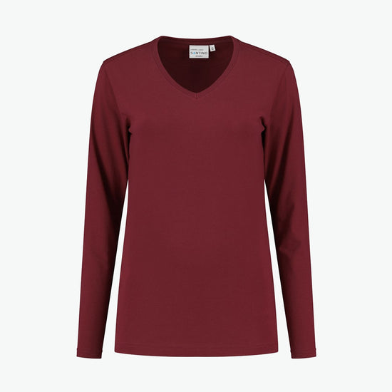 Santino Ledburg Ladies T-shirt - Burgundy T-Shirt Dames Santino XS