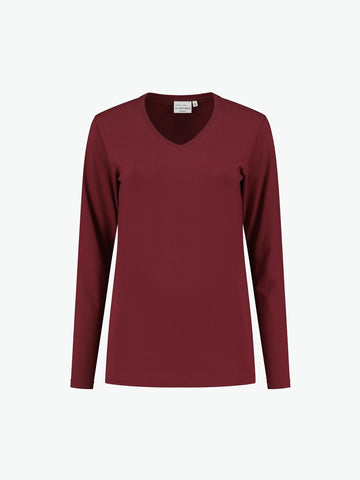 Santino Ledburg Ladies T-shirt - Burgundy T-Shirt Dames Santino XS