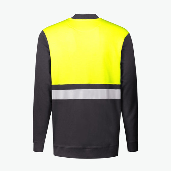 Santino O-hals Helsinki Sweater - Grijs / Fluor Geel Sweater Santino