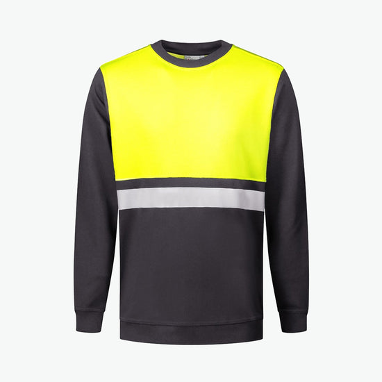 Santino O-hals Helsinki Sweater - Grijs / Fluor Geel Sweater Santino S