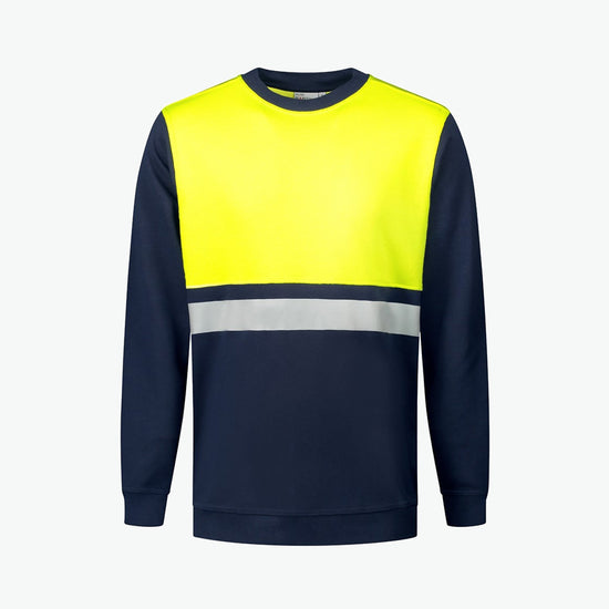 Santino O-hals Helsinki Sweater - Navy / Fluor Geel Sweater Santino S