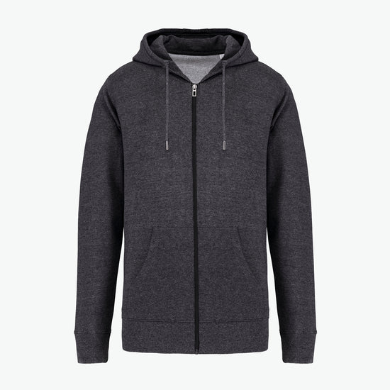 Native Spirit NS412 Sweater rits en capuchon - Recycled Anthracite Heather Duurzame Sweater Native Spirit XXS