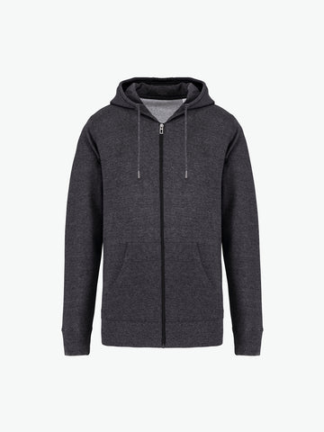 Native Spirit NS412 Sweater rits en capuchon - Recycled Anthracite Heather Duurzame Sweater Native Spirit XXS