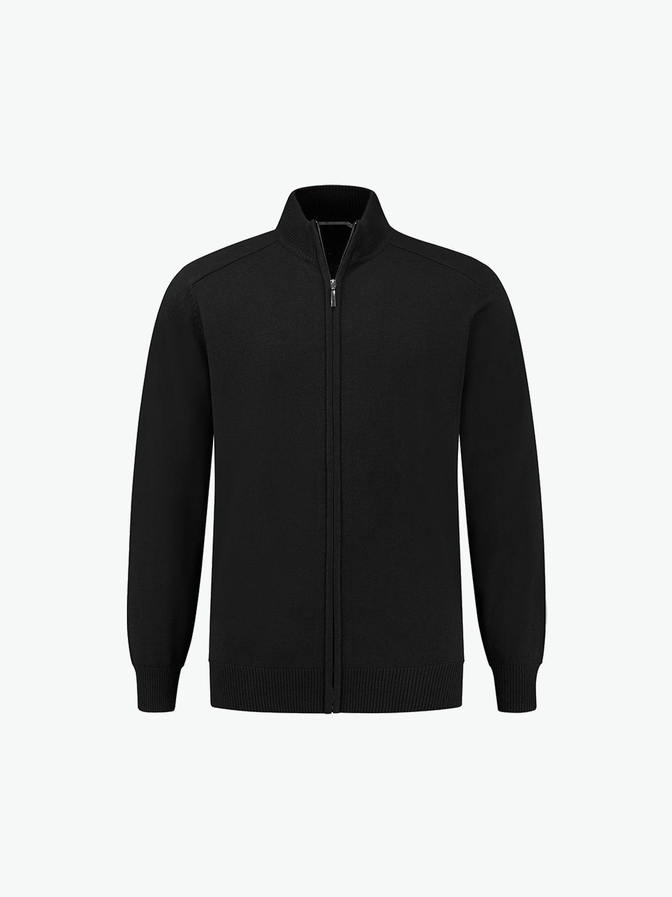 Santino Plano Zip Cardigan - Zwart Vest Santino S