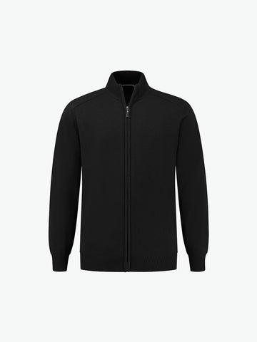 Santino Plano Zip Cardigan - Zwart Vest Santino S