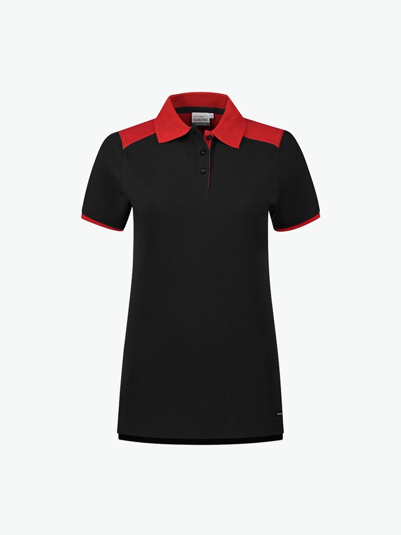 Santino Tivoli Ladies Poloshirt - Zwart / Rood Polo Dames Santino XS