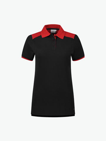 Santino Tivoli Ladies Poloshirt - Zwart / Rood Polo Dames Santino XS